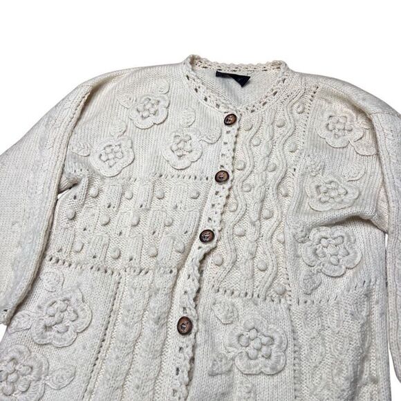 American Vintage Designer Threads Aplaca Button Sweater Cardigan Medium - Picture 3 of 7